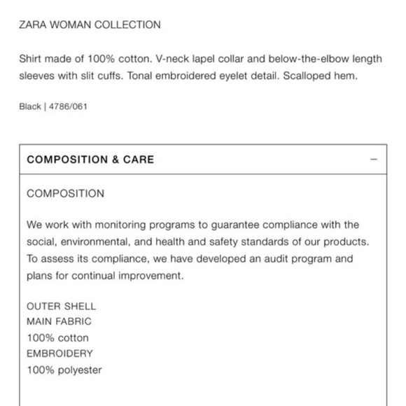 Sz XS Zara ZW Collection oversized embroidered black poplin shirt tunic - Picture 7 of 8